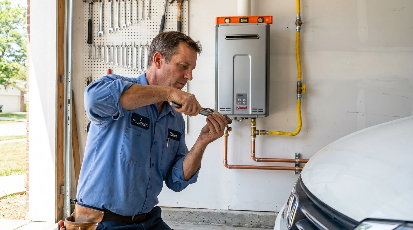Tankless water heater installation by a Johns Plumbing LLC plumber in Spanaway